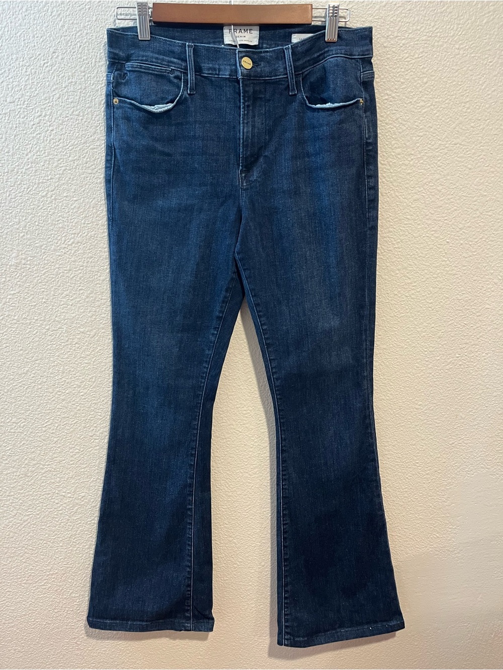 Frame Le High Flare High Rise Flared Stretch Denim Jeans 30
